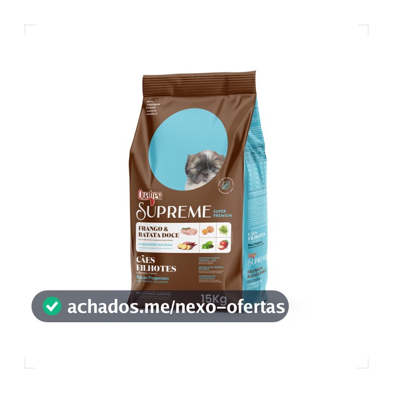 Ração Quatree Supreme Cães Filhotes Raças Pequenas - 3Kg 10,1Kg 15Kg
