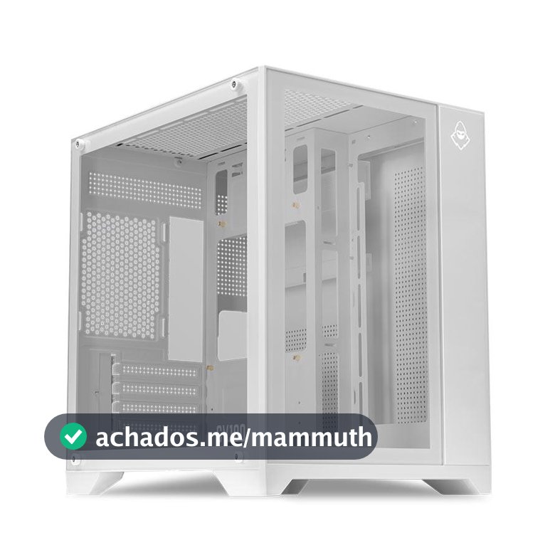 Gabinete Gamer Aquário  Mancer CV100, Mid-Tower, Lateral De Vidro, Branco, MCR-CV100-WH