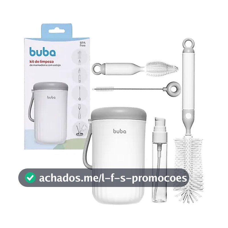Kit Portátil Para Limpeza De Mamadeira 5 Em 1 Escova - Buba