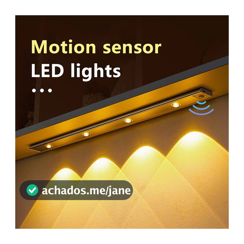 20/40/50/60/80cm Luz de LED com Sensor para Armário  Ultra Fina 3 Cores 2MODE Recarregável BOMSTORE