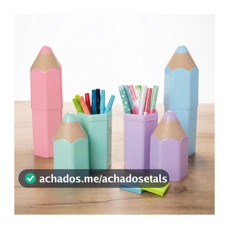 Kit 4 Organizadores Lápis 3D Lúdico Mesa Porta Objetos Porta Treco Presente Professores Lembrancinha Formatura Plasútil