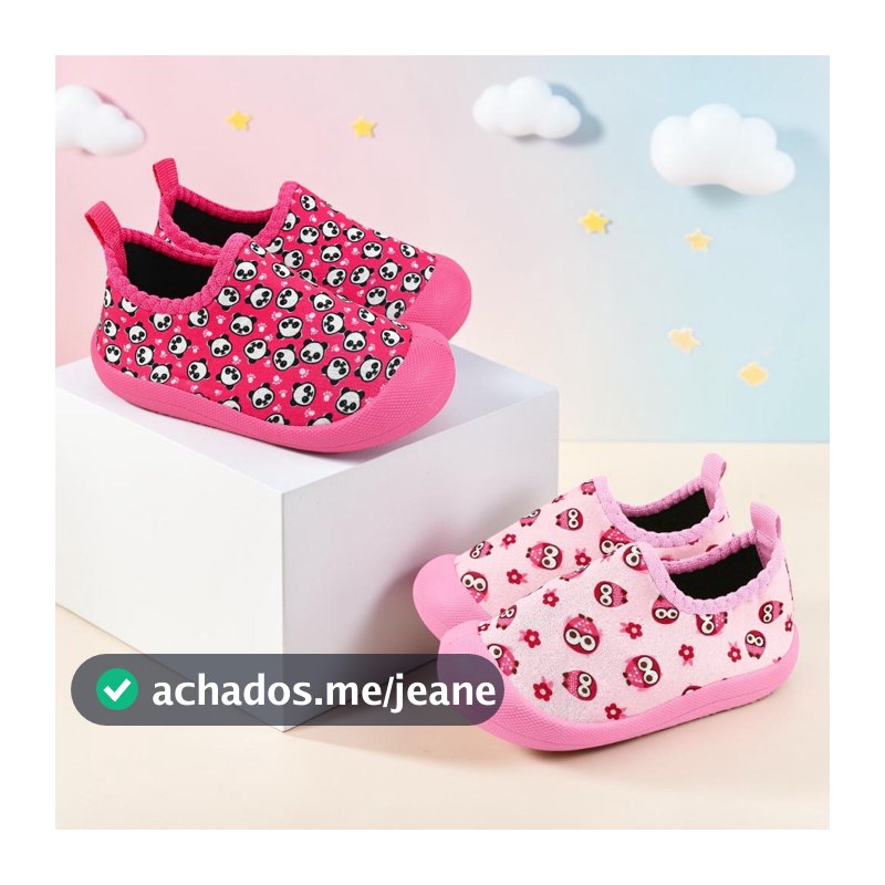 Tênis Calce Fácil Infantil Menina Kit 2 Pares Macio Confortável Antiderrapante Dia Dia Pandoka