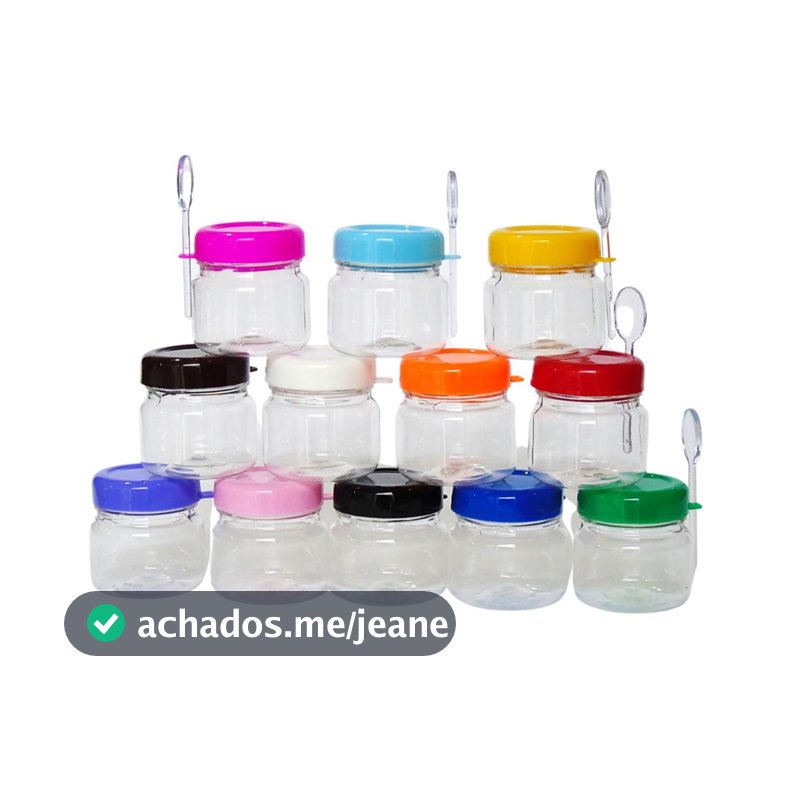 Kit 10/20/30/40/50 Potes Papinha 40ml com colher Creme Avela, Brigadeiros, Mel, Lembrancinhas