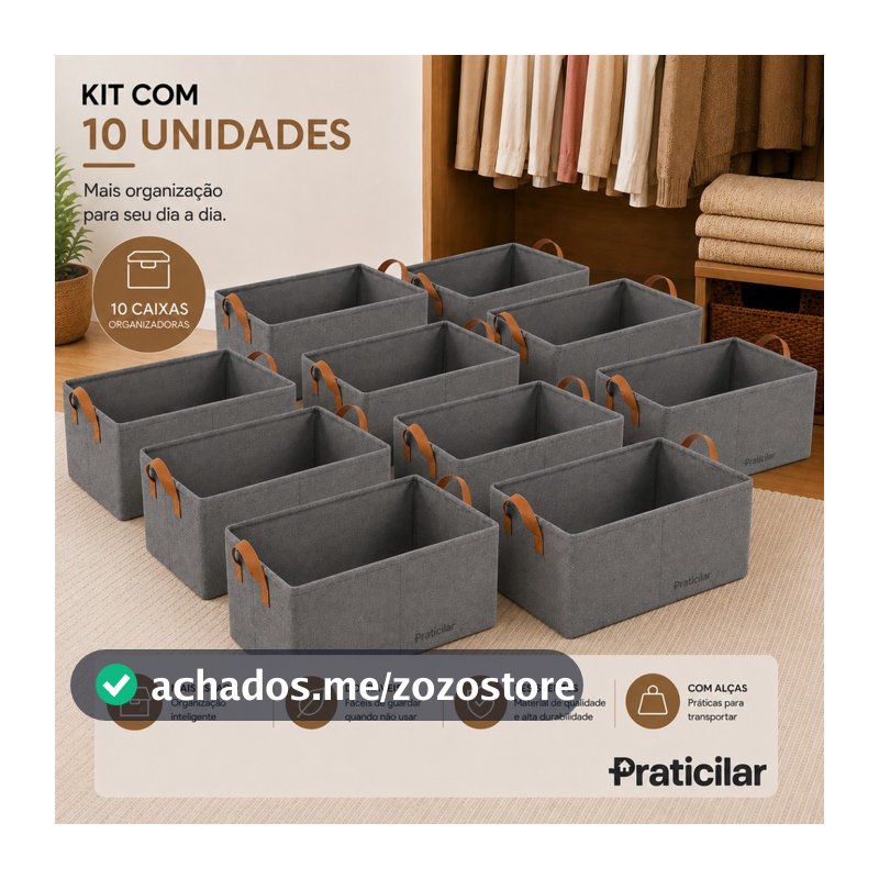 Kit Até 10 Caixa Organizador Roupas Íntimas Multiuso Guarda Roupa Camisetas Calças Meia