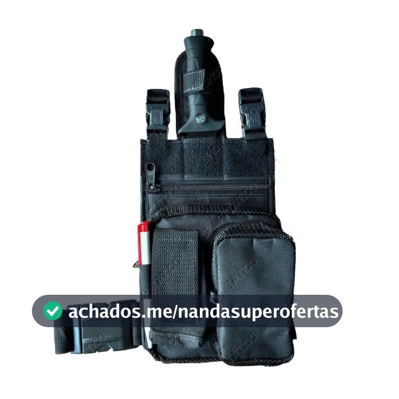 Bornal Perna Bolso Tático Militar Porta Faca Celular Objeto