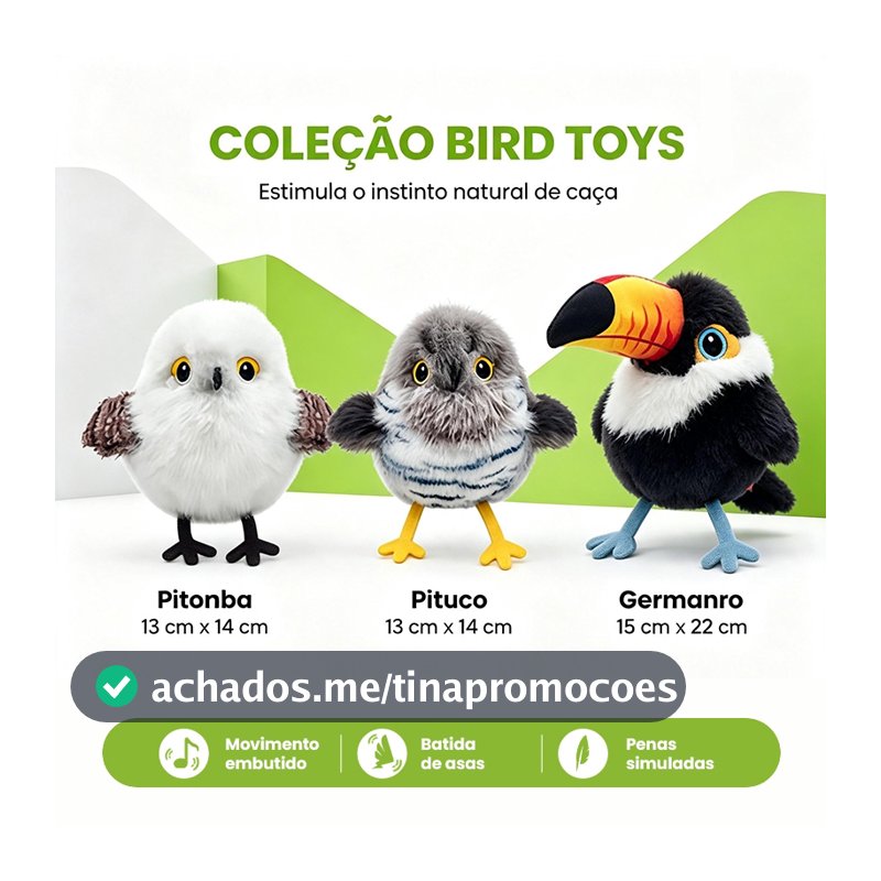 Newpet Pássaro Pardal Brinquedo Interativo Recarregável Toque Ativado De Pelúcia Gatos com pacote de catnip