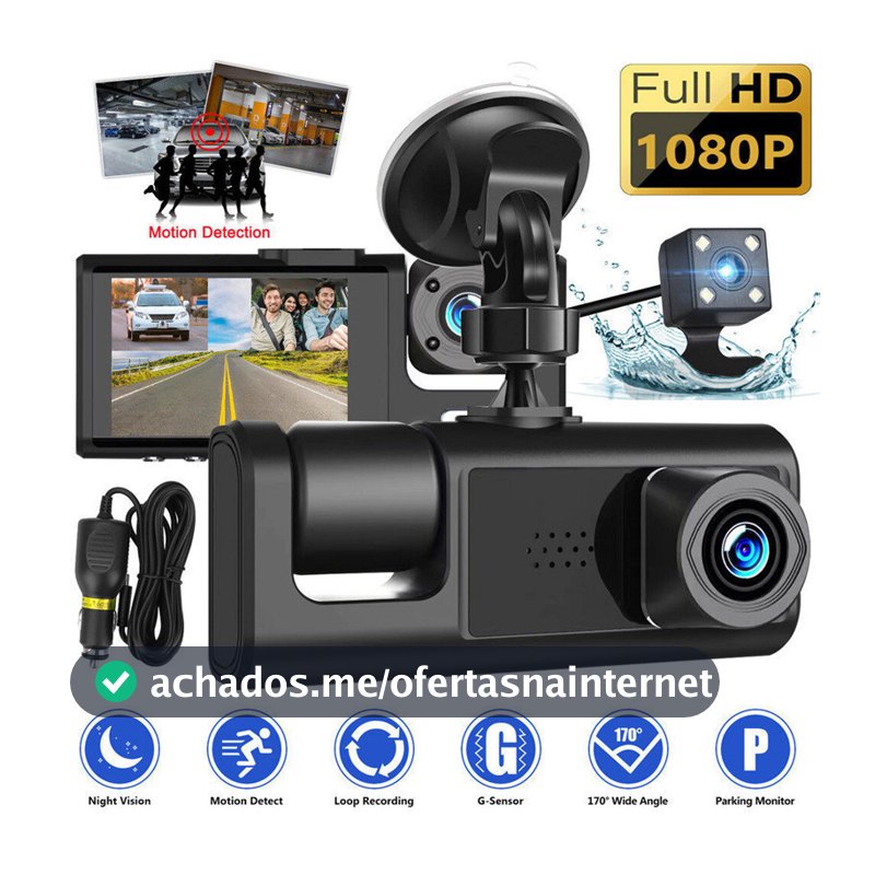 Gravação De Espelho Retrovisor Lente Dupla De 64GB Monitoramento De Carro HD 1080P Dianteira E Traseira
