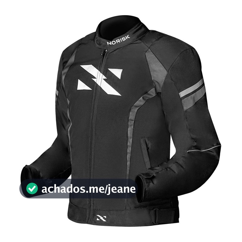 Jaqueta Norisk Tornado Preto / Branco Para Moto Impermeável Proteção
