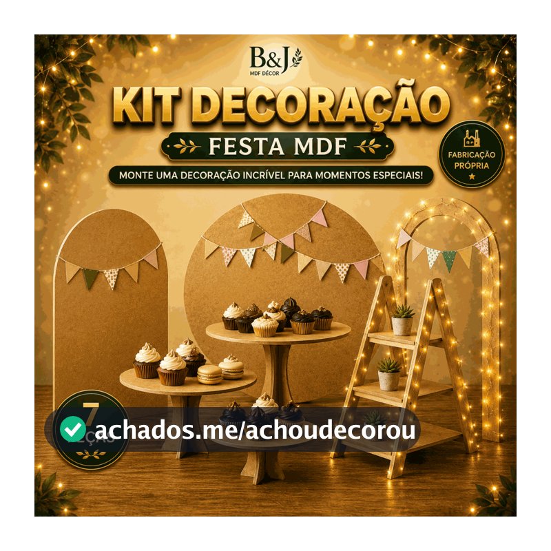 Kit Festa MDF 7 Peças Decoração Festa Infantil Casamento Trio Boleira Painel Redondo Romano Arco Mesa Provençal Escada
