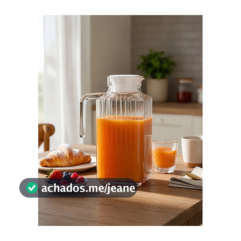Garrafa Jarra De Vidro Luxo Resistente  Suco E Água 1550ml
