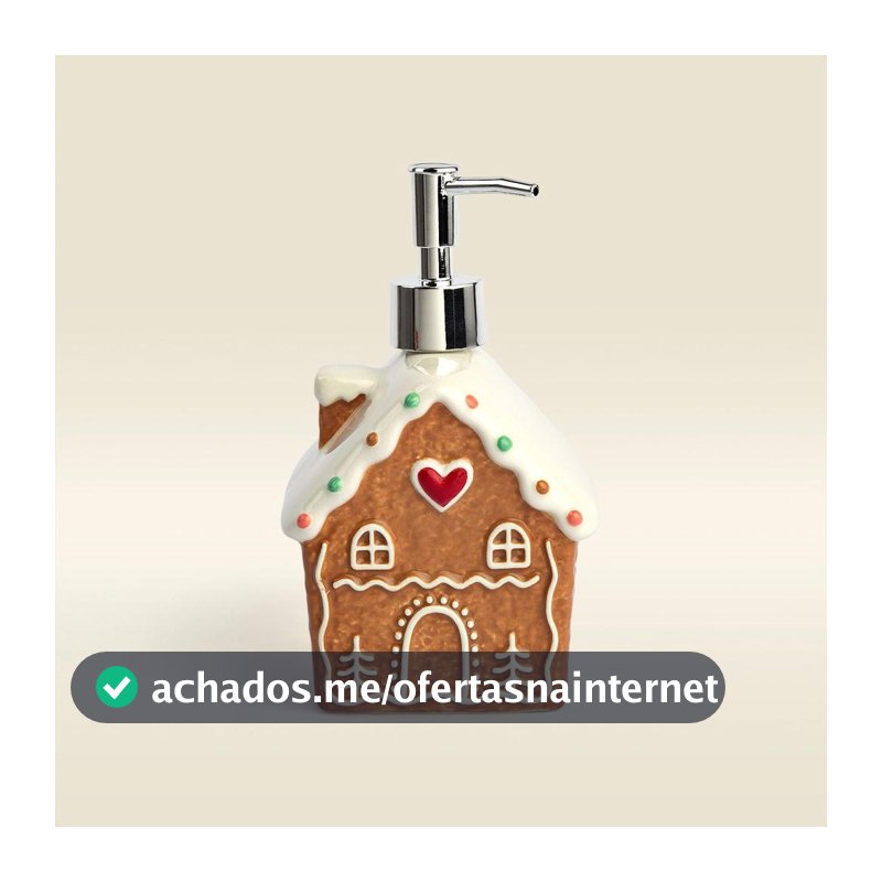 Porta-Sabonete Líquido Gingerbread Cerâmica - A\CASA