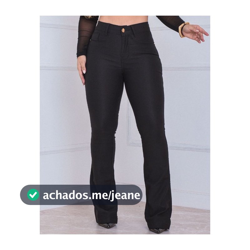 Calça Flare Feminina Jeans Modeladora Cintura Alta Empina Bumbum com Lycra Boca de Sino