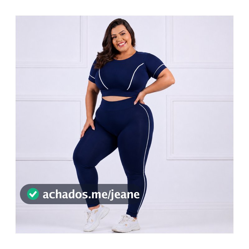 Conjunto Fitness Plus Size GG XGG EXGG Feminino Calça Legging Cós Alto + Top manga Academia inverno
