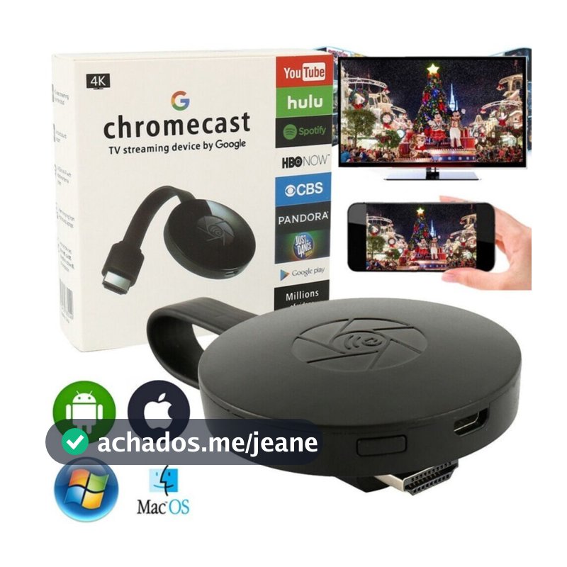 Chromecast G2 4K 5G + 2.4G Ultra HDMI Para Transmissão De TV De Alta Definição Google Miracast CHROMECAST-1