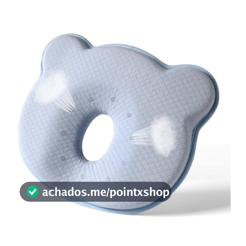 Travesseiro Bebê Viscoelástico Anti Plagiocefalia Suporte Anatômico 26x22cm