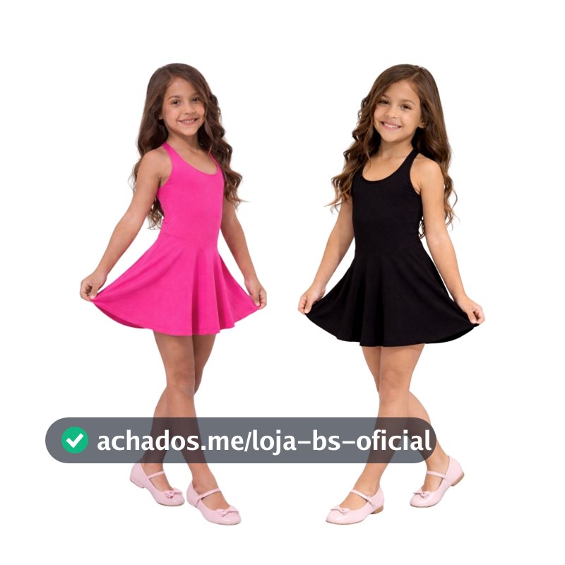 Kit 2 Macaquinho Infantil Short Saia Menina Ballet Confortável Poliamida Geladinha Escola Dança