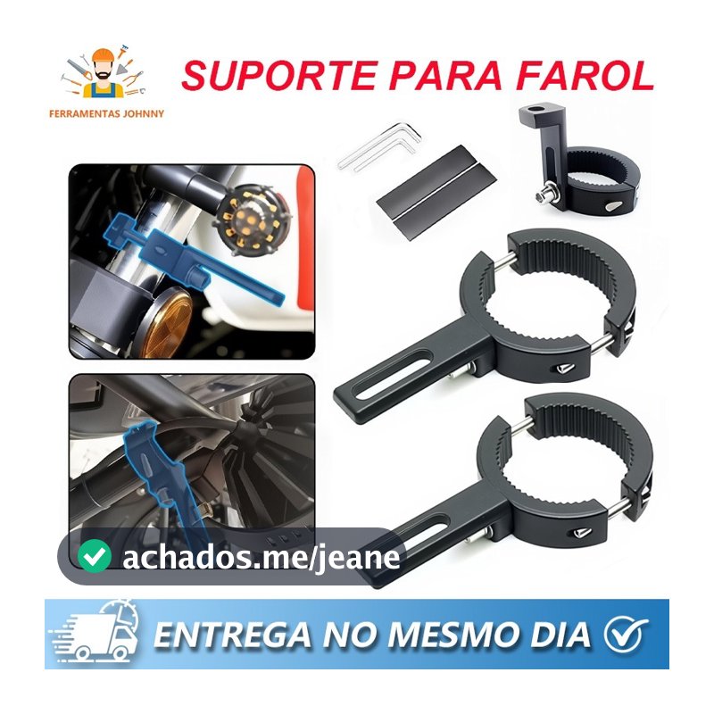 Suporte para Luzes LED Auxiliares de Moto-Holofotes De Moto Para Farol , Braçadeira De Garfo Dianteiro