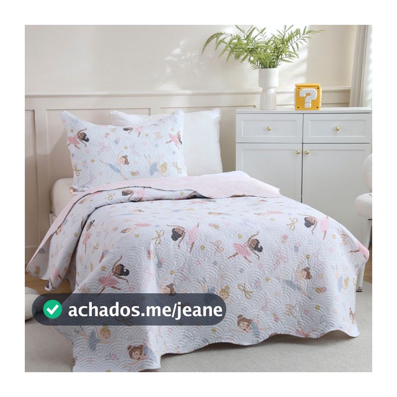 Kit Cobre Leito Colcha Solteiro Infantil 2 Peças Boutis Temática Dupla Face