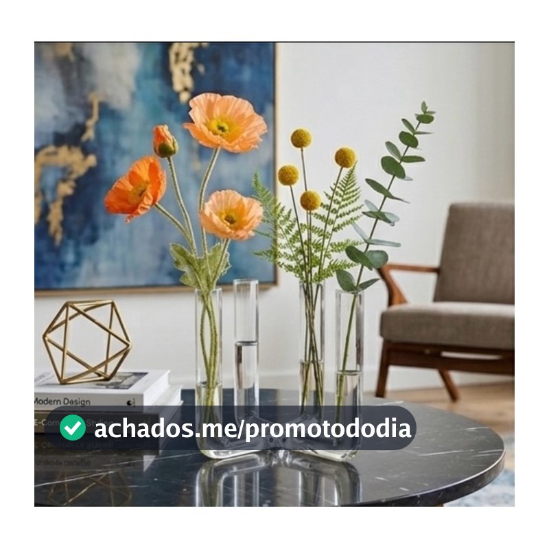 Vaso de Flores com 4 Tubos  Vidro