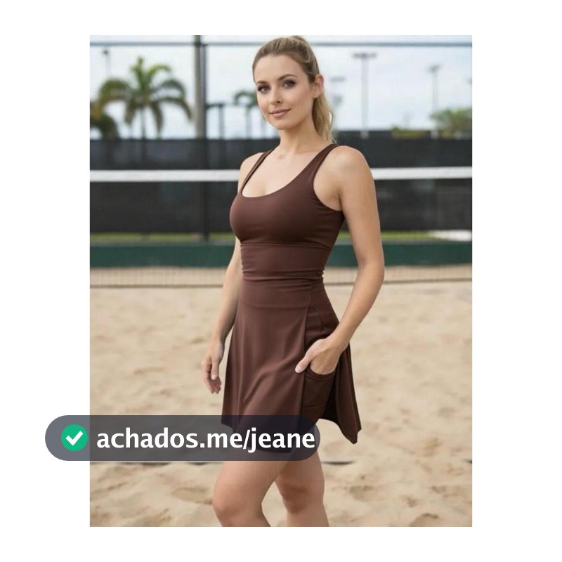 Vestido Short Com Bolso Conjunto Academia Tenis Suplex