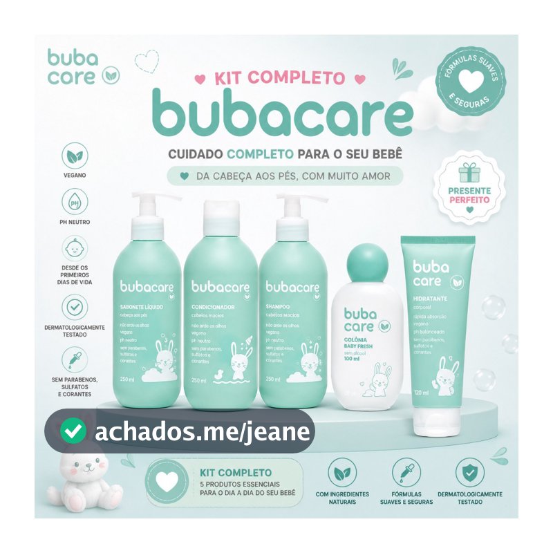 Kit Banho Mamãe e Bebê – Shampoo + Condicionador + Colônia + Sabonete