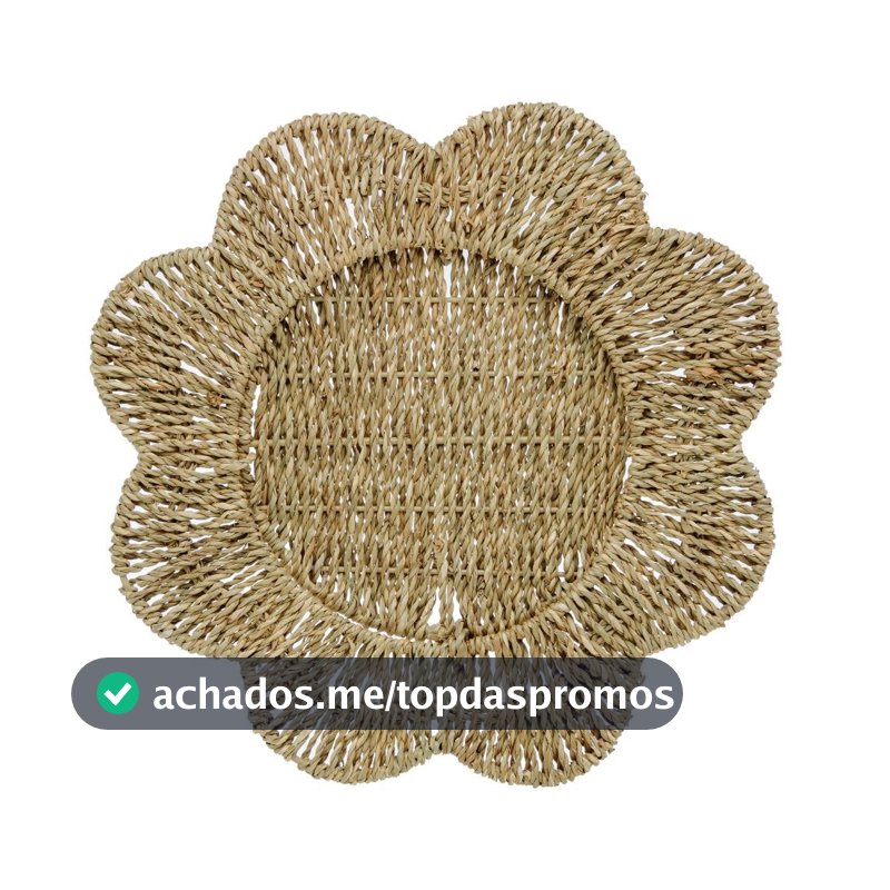 Sousplat de Sisal Flor Wolff 32cm Mesa Posta Decoração Natural Rustica Boho e Composição de Jantar Qualidade Praticidade
