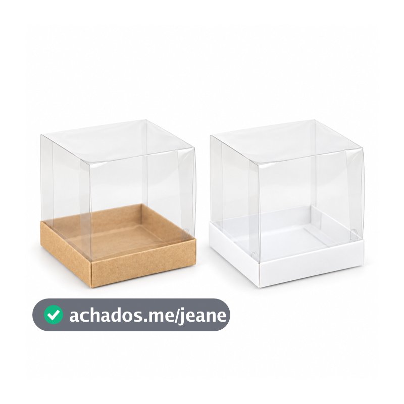 50 Caixas 10x10x10 Acetato Transparente | Para Caneca, Mini Bolo, Panetone e Lembrancinhas