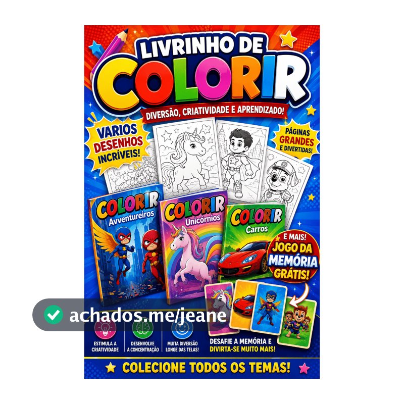 25 Kit Revista Livrinho Colorir Desenho Memoria Infantil Atividades Pintar Lembrancinha Festa Prenda