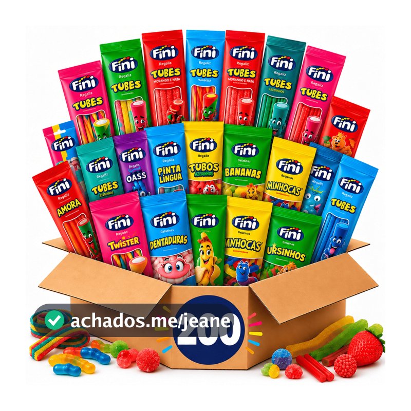 Kit 200 Pacotes Bala Fini Sortida 15g Sabores Variados Kit Festa Lembrancinha Doces