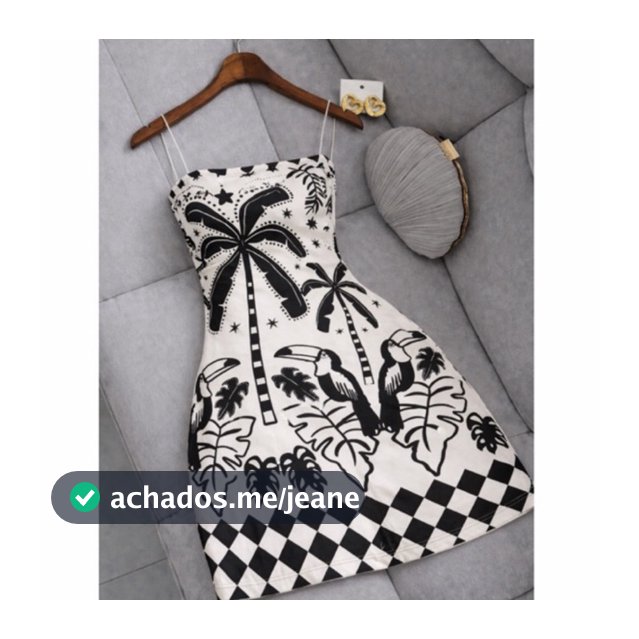 Vestido Feminino Ajustado Curto Tropical Preto e Branco com Estampa de Coqueiro e Tucano Alcinha Fina Verão Casual Praia