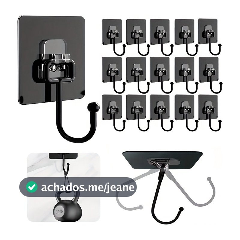 Kit 5/10/20 Ganchos Adesivos Parede Universais Autocolante Cozinha Quarto Banheiro Multi Organizador