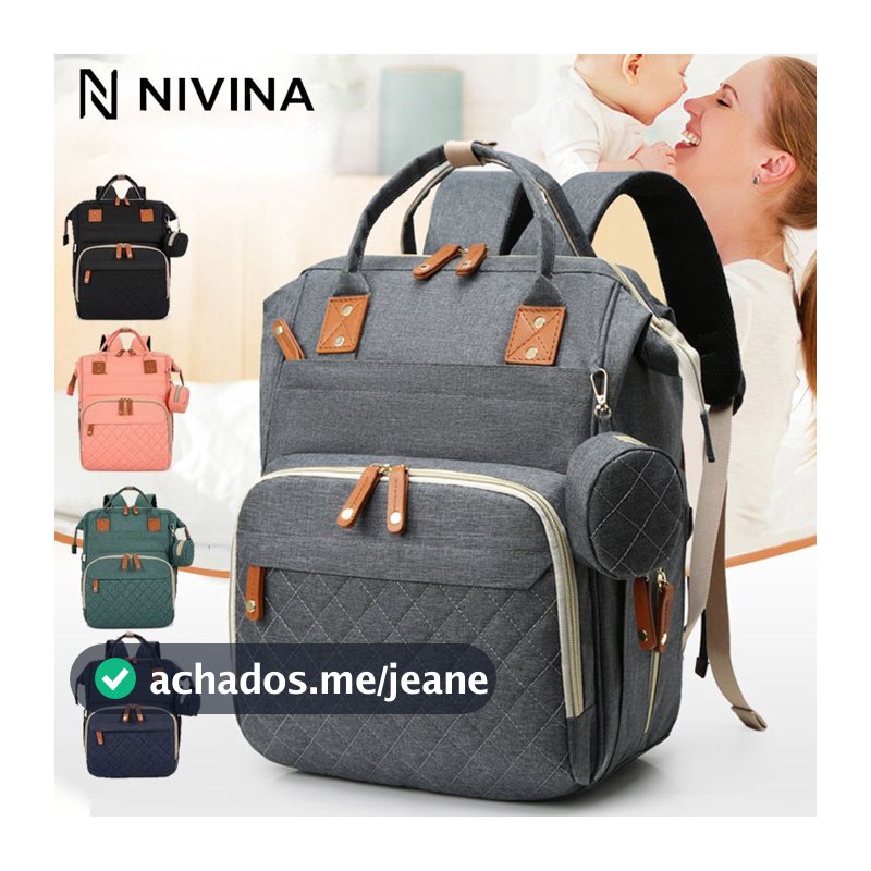 Mochila Bolsa Maternidade Mamãe Bebê Impermeável Porta mamadeira Fralda Menina Menino