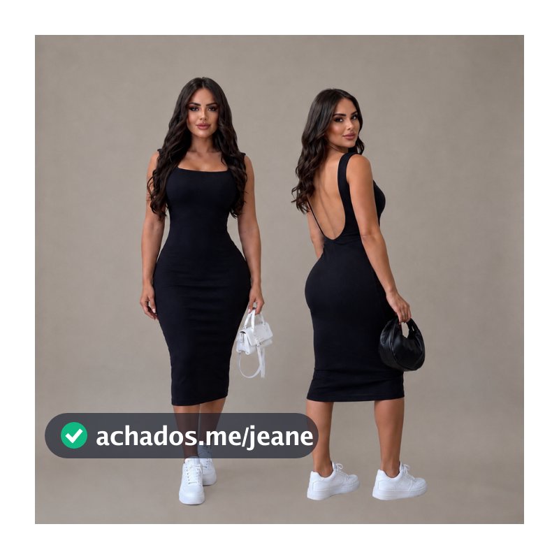 Vestido Feminino Midi P ao G3 Canelado Tubinho Justo Modelador Colado ao Corpo Costas Nuas Moda Gringa Verão