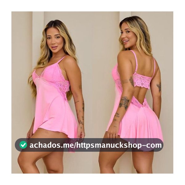 Camisola Sexy Renda | Costa Nua | Pijama Sensual | Roupa de Dormir Sexy | Sem bojo | Lingerie Sexy