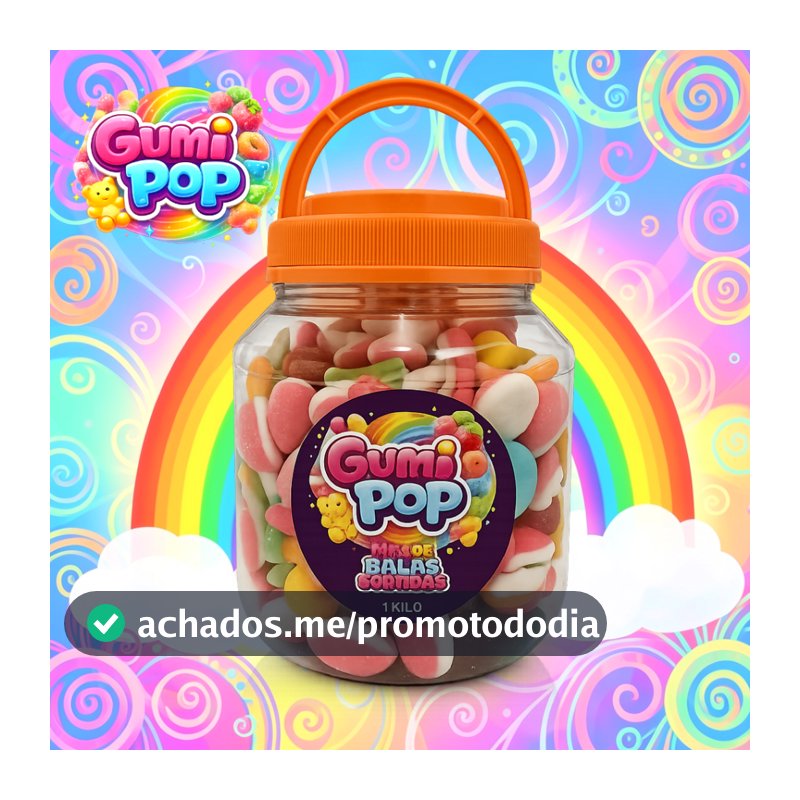 Pote 1kg GumiPop Mix Balas de Gelatina Doces Sortidos