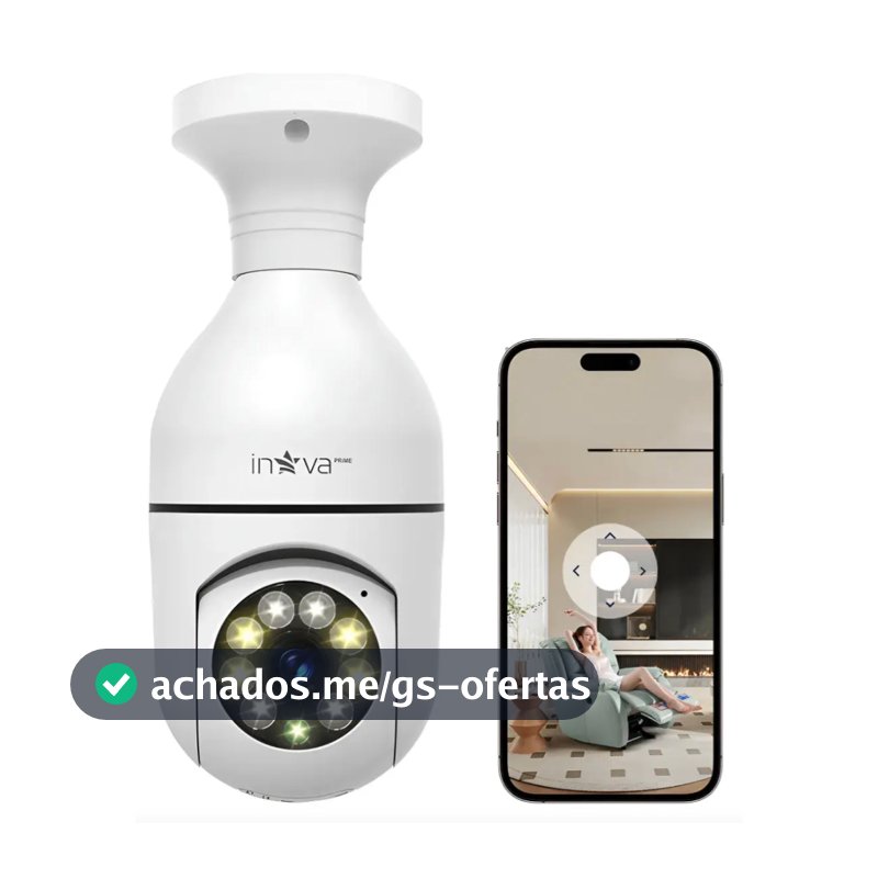 Câmera Lâmpada 360° WiFi HD Detecção Movimento Vigilância Inteligente para Segurança Doméstica APP PIXLINKCAM