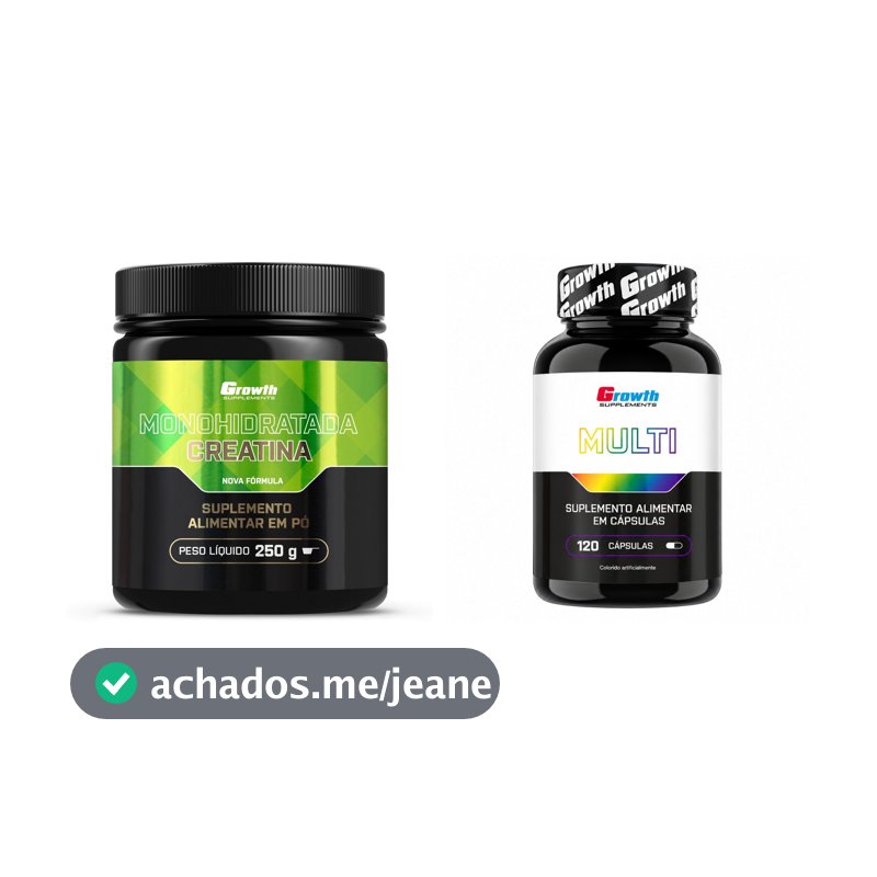 Creatina monohidratada 250g + Multivitaminico 120 cápsulas - Growth Supplements