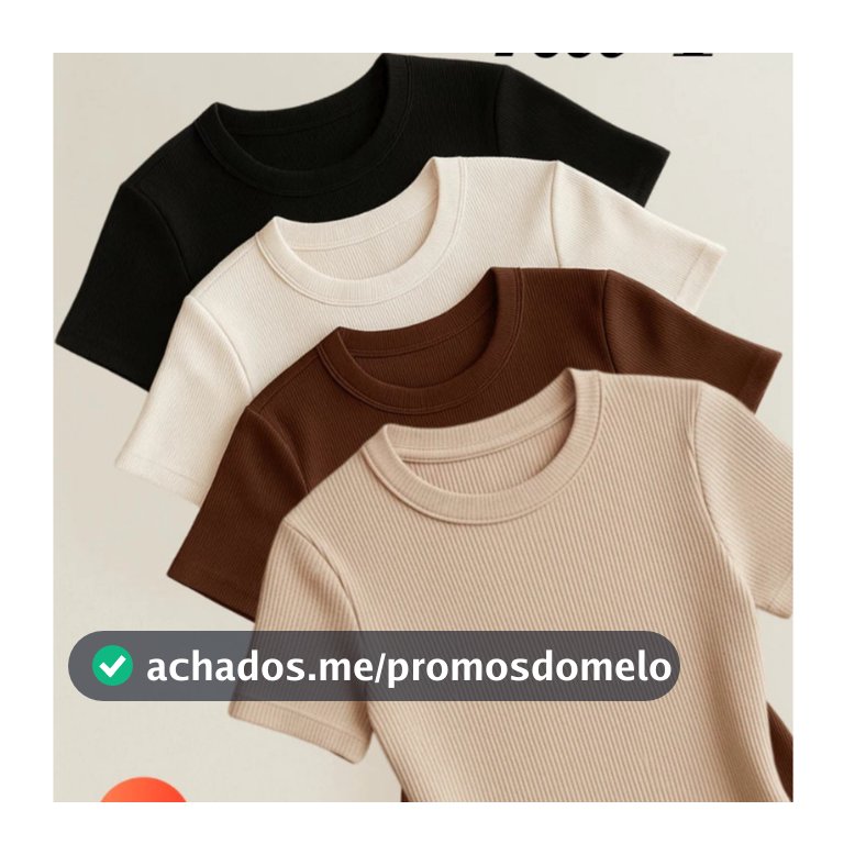 Kit 4 Blusas Feminina Ribana Poliester Básica Casual Estilosa Tendência Verão