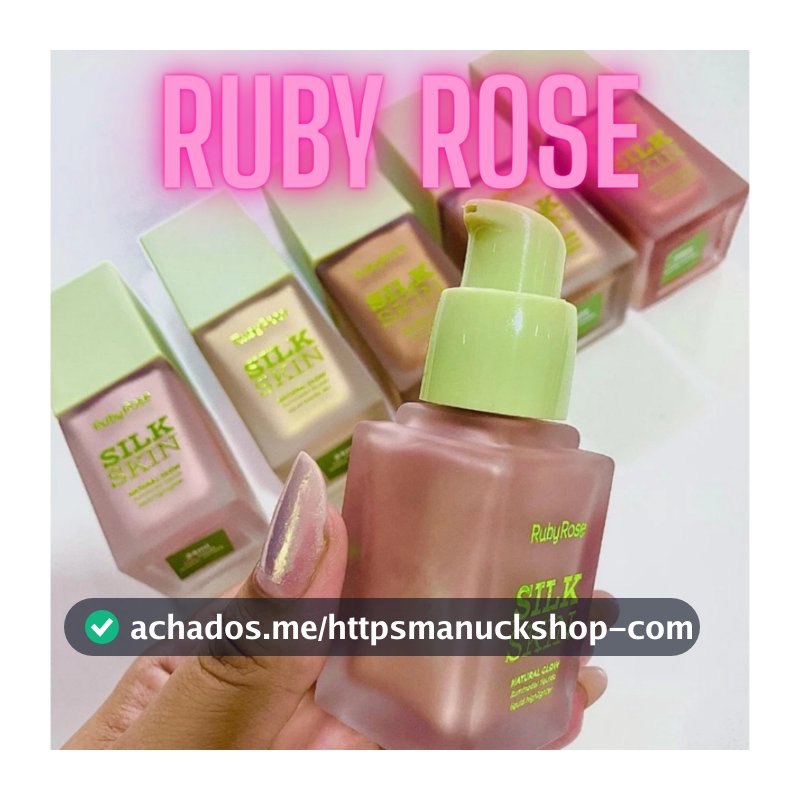 Iluminador Maquiagem Liquido Silk Skin Ruby Rose Brilho Intenso