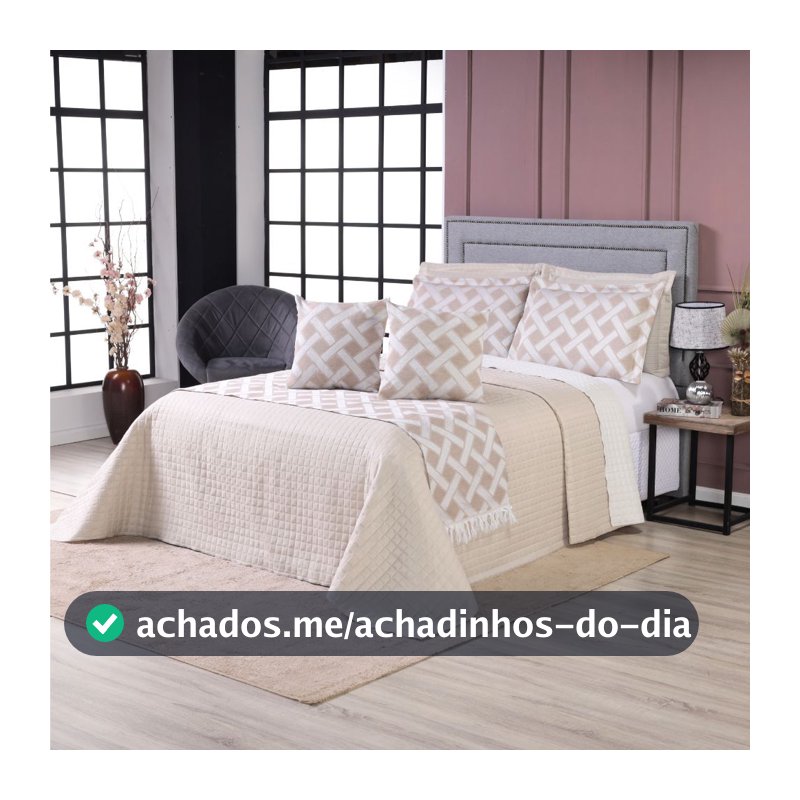 Kit Cobre Leito Casal Queen 6 Peças Thaeme Franja Sem Enchimentos 2,60mx2,50m