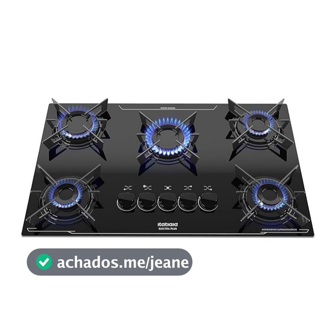 Cooktop 5 Bocas a Gás Itatiaia Electra Plus com Acendimento Automático Bivolt Preto