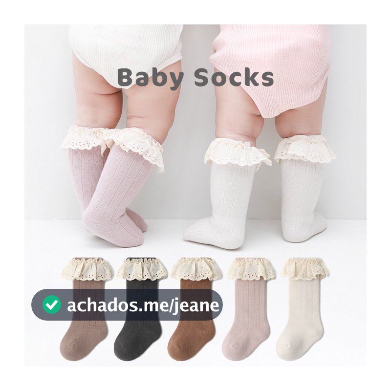 Babygirl Meias De Bebê Menina Recém-Nascida Infantil Joelho De Renda Alta Algodão Antiderrapante De Inverno Longas Infantis Por 0-3 Anos