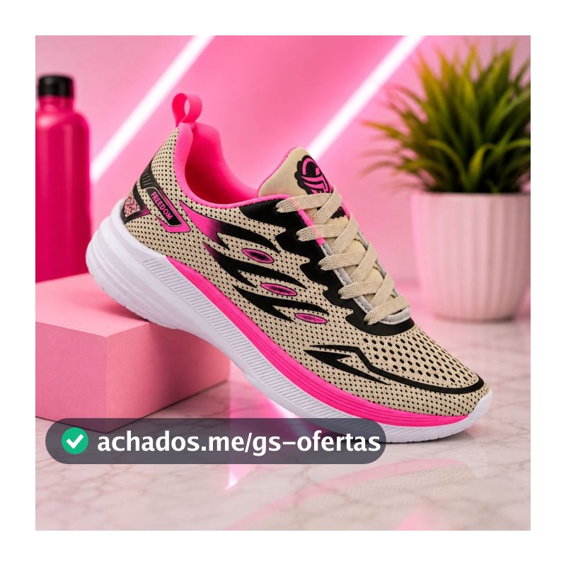 Tenis Feminino Escolar Academia Original FREEDOM Corrida Caminhada Lançamento CINZA PINK