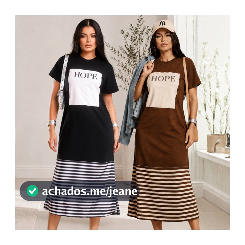 Vestido Midi Moda Evangélicos Listrado Strass Elegante Moda Casual Estampado Slik Soltinho Longo