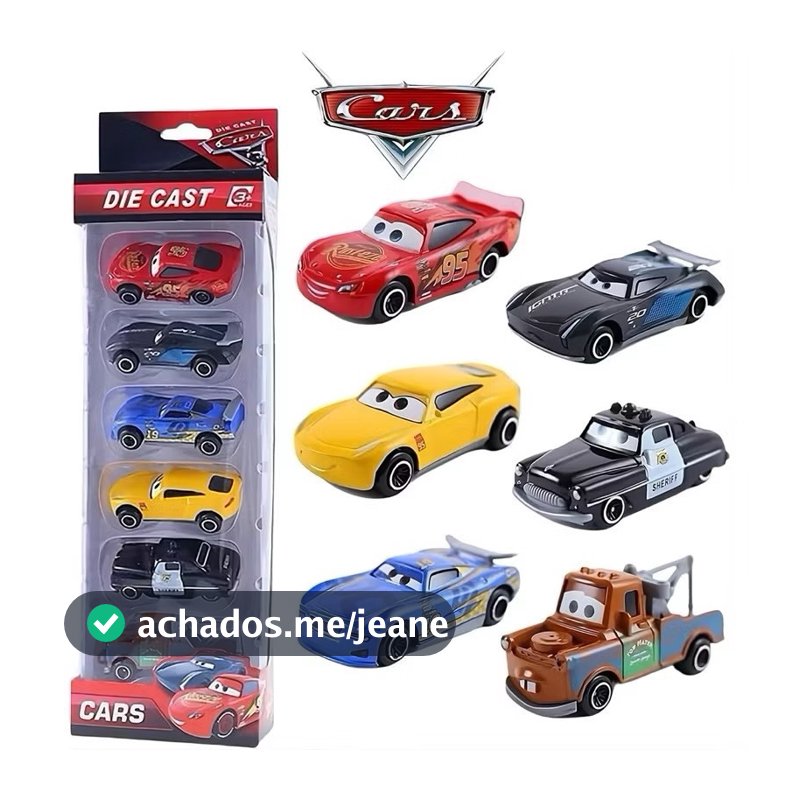Super Kit Carrinhos McQueen Metal 6 Peças