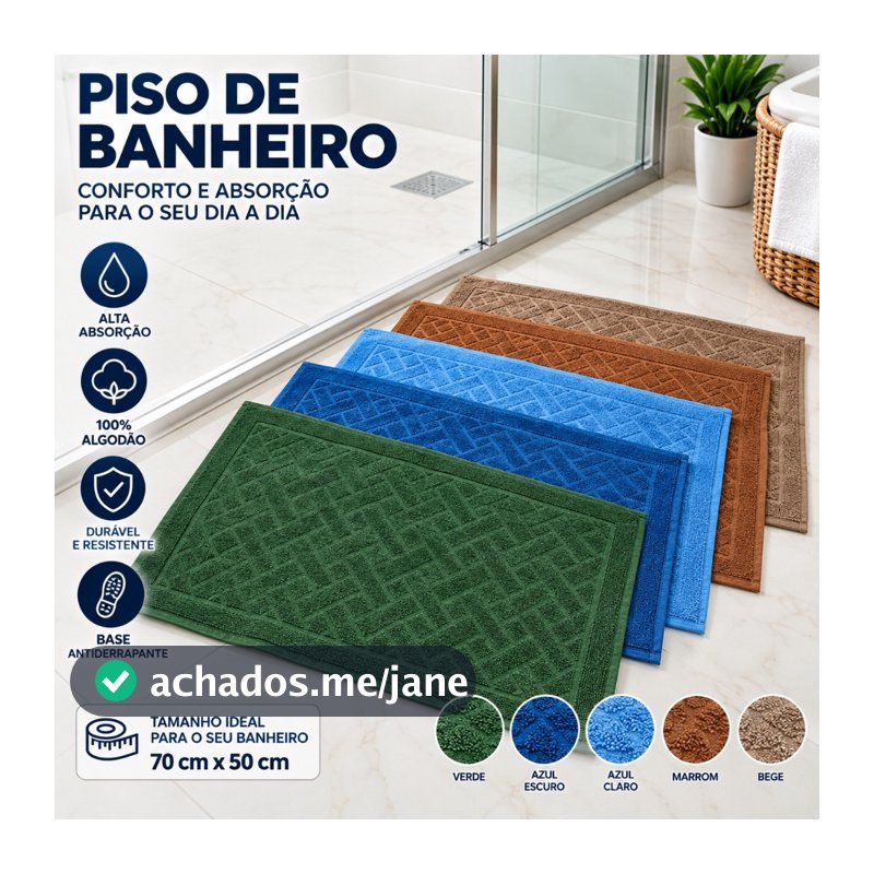 Kit 5 Toalha De Piso Tapete Algodão Atacado Fabrica Felpudo para Banheiro Alta Absorção Hotel Tam 40x75cm