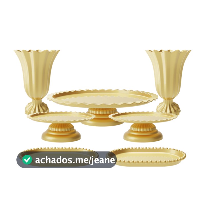 Kit Decoração 7 Peças Festa Casamento Doces Bolo Mesa Cerimônia Eventos