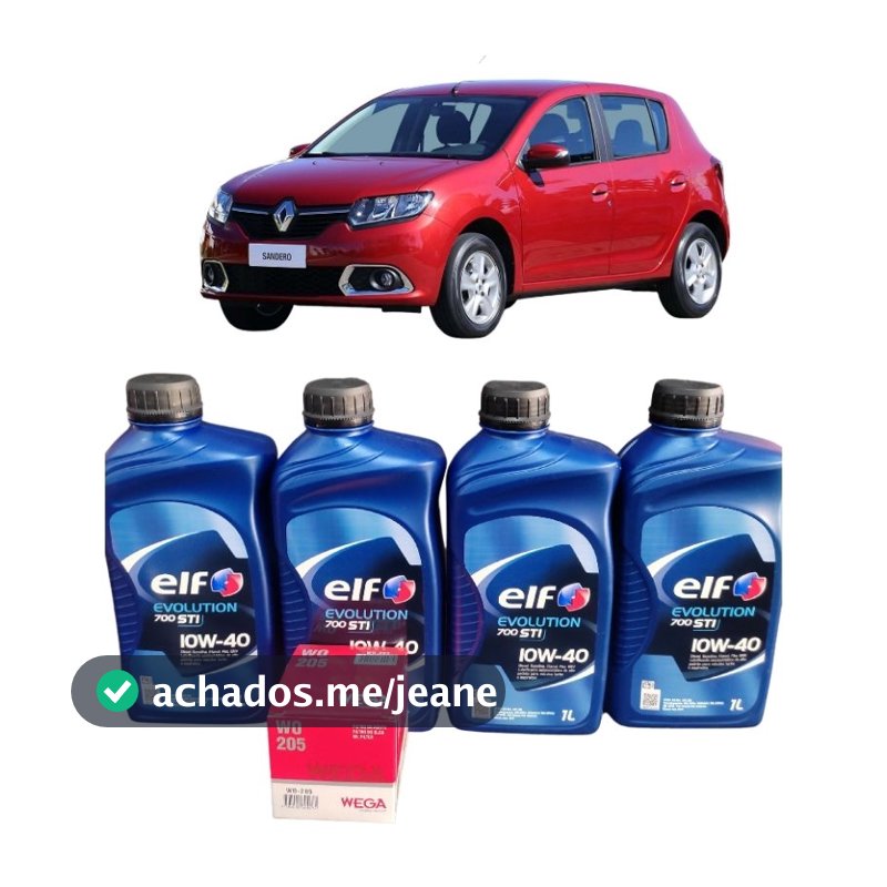 kit troca de oleo Elf 10w40 API SN Sandero Logan Clio 1.0 16v 2005 á 2016
