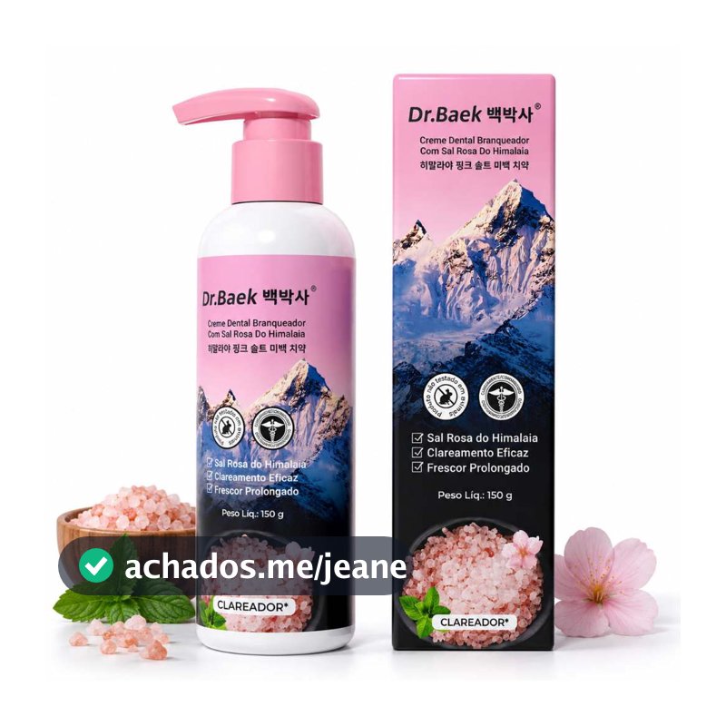 Dr.Baek Creme Dental com Sal Rosa do Himalaia 150g Higiene Bucal Proteção Diária