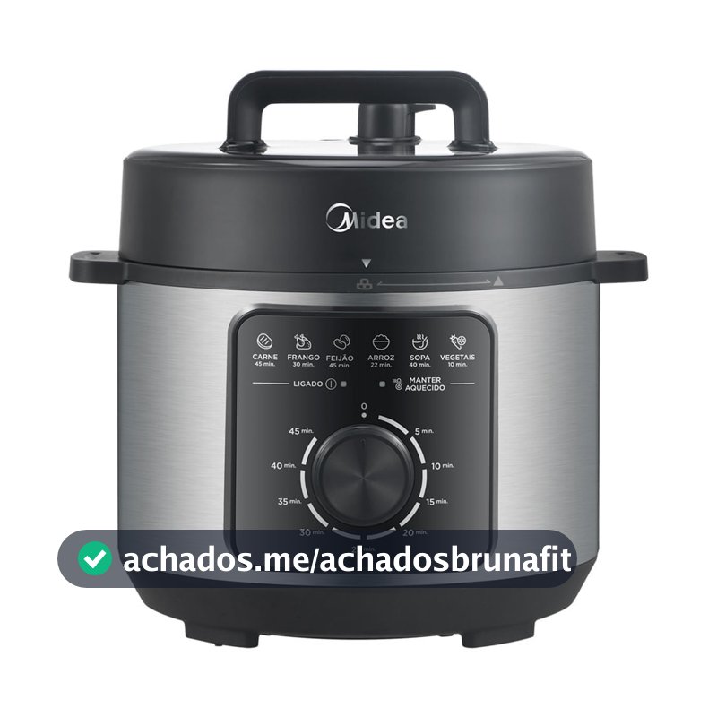 Panela de Pressão Mecânica Preta e Inox 4L Midea